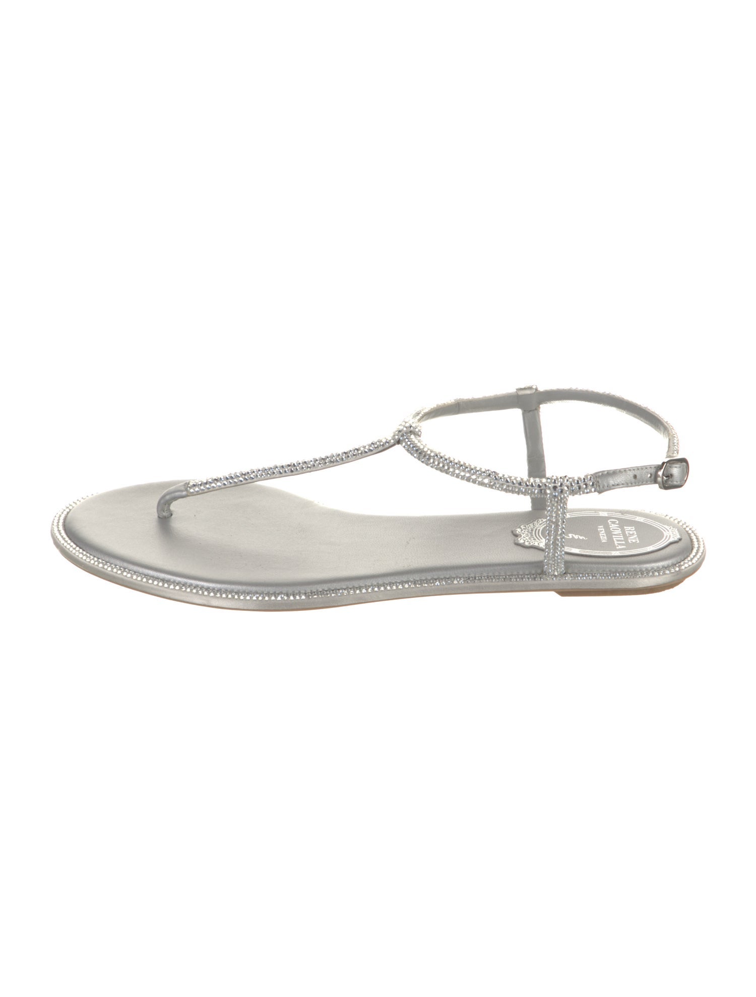 René Caovilla Crystal Crystal Embellishments T-Strap Sandals