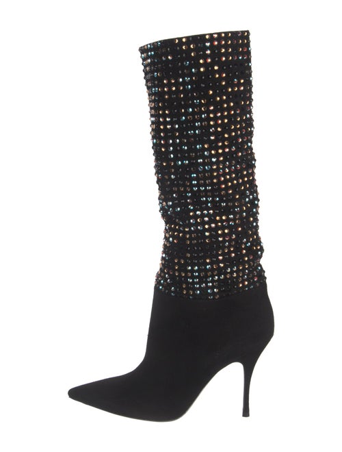 René Caovilla Suede Crystal Embellishments Boots