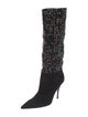 René Caovilla Suede Crystal Embellishments Boots