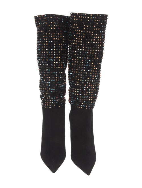 René Caovilla Suede Crystal Embellishments Boots