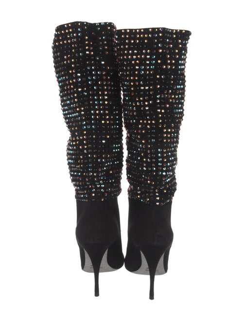 René Caovilla Suede Crystal Embellishments Boots