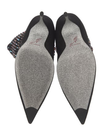 René Caovilla Suede Crystal Embellishments Boots