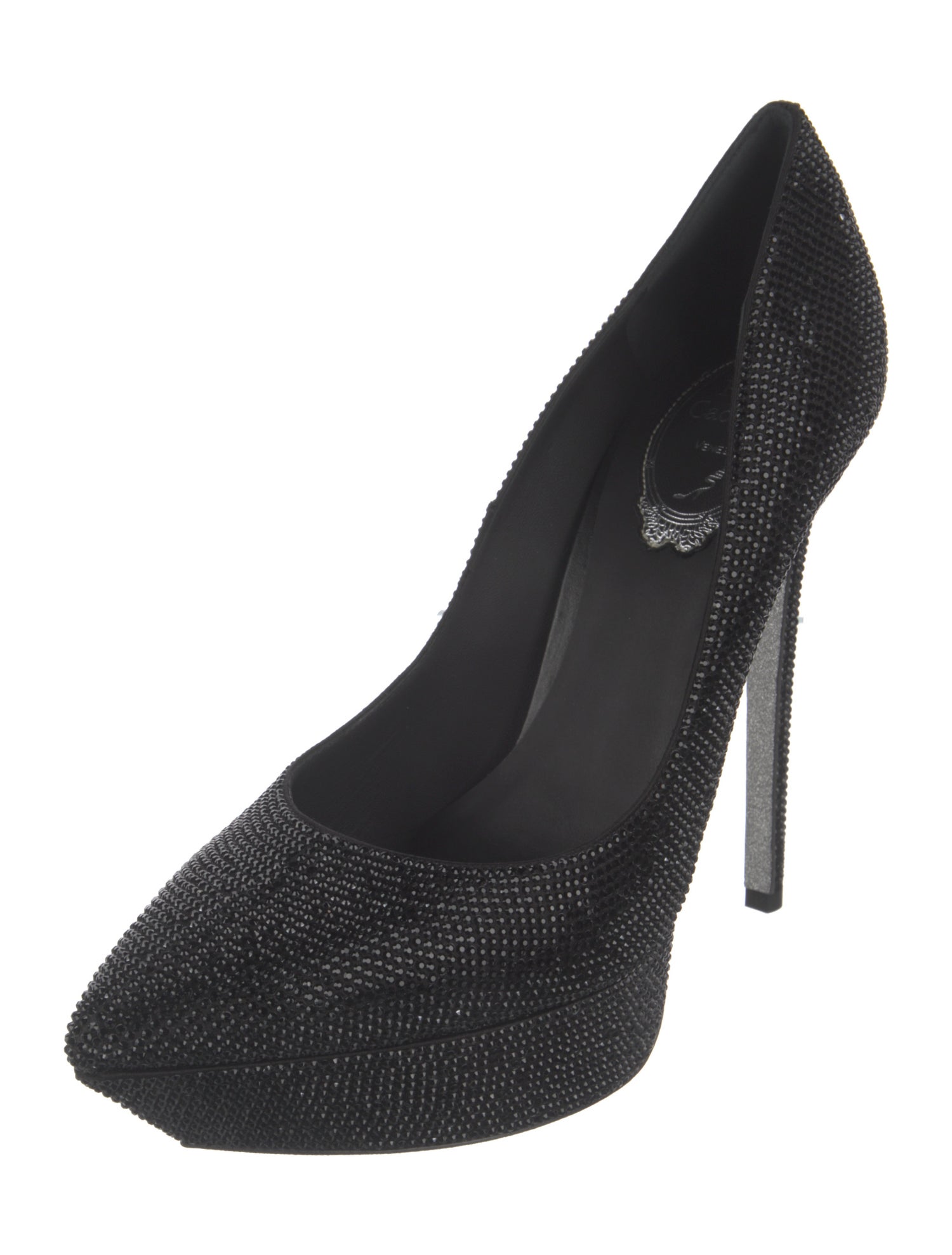 René Caovilla Crystal Glitter Accents Pumps