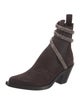 René Caovilla Suede Crystal Embellishments Sock Boots