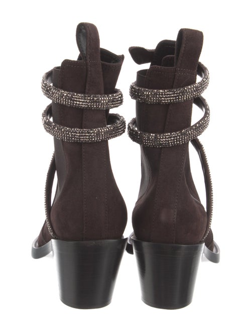 René Caovilla Suede Crystal Embellishments Sock Boots