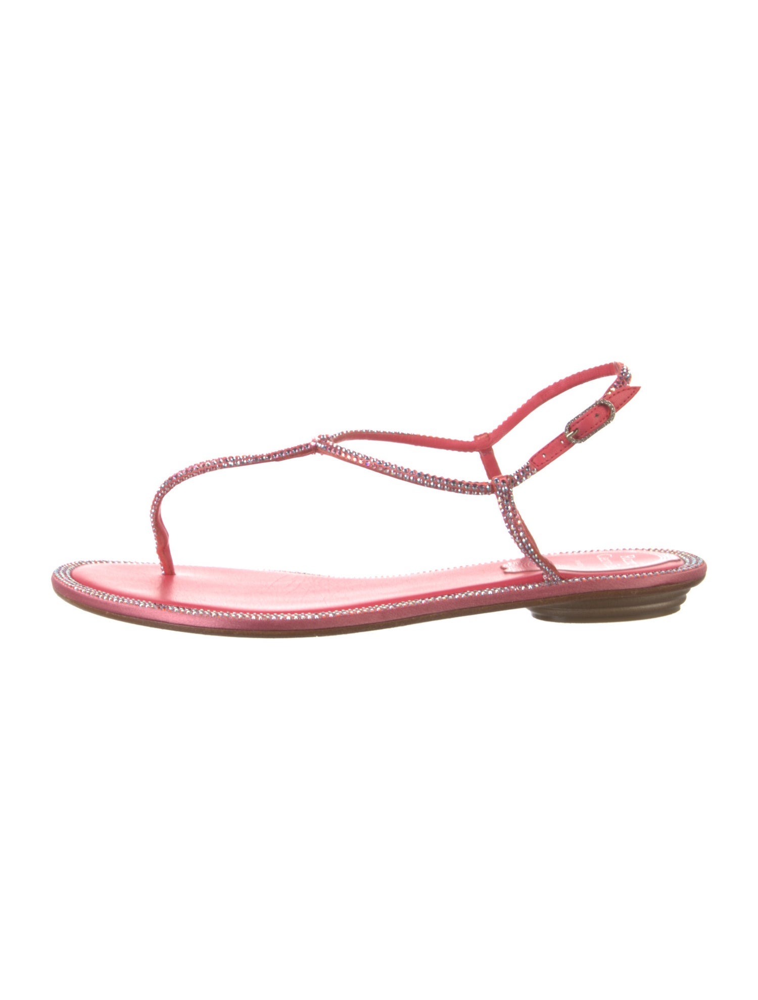 René Caovilla Crystal Crystal Embellishments T-Strap Sandals