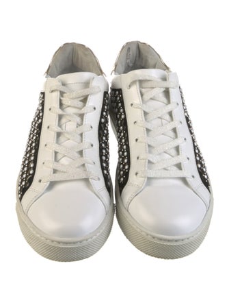 René Caovilla Leather Colorblock Pattern Sneakers