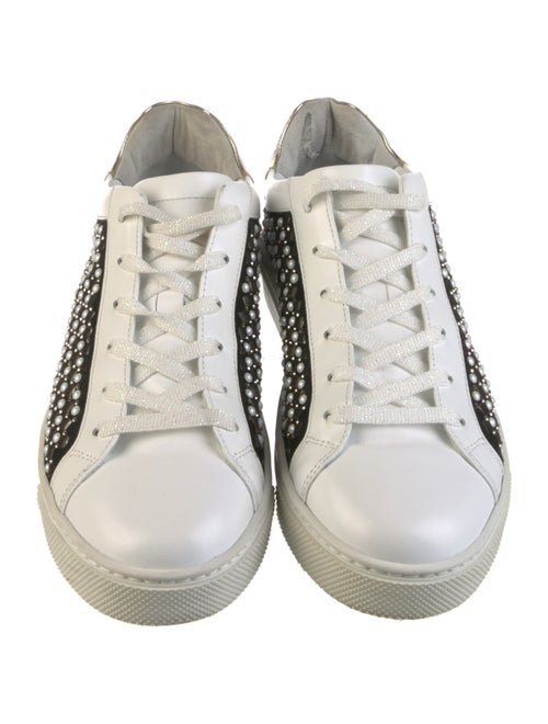 René Caovilla Leather Colorblock Pattern Sneakers