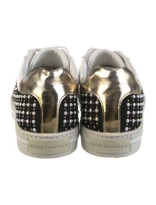 René Caovilla Leather Colorblock Pattern Sneakers