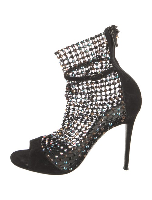René Caovilla Suede Glitter Accents Sock Boots