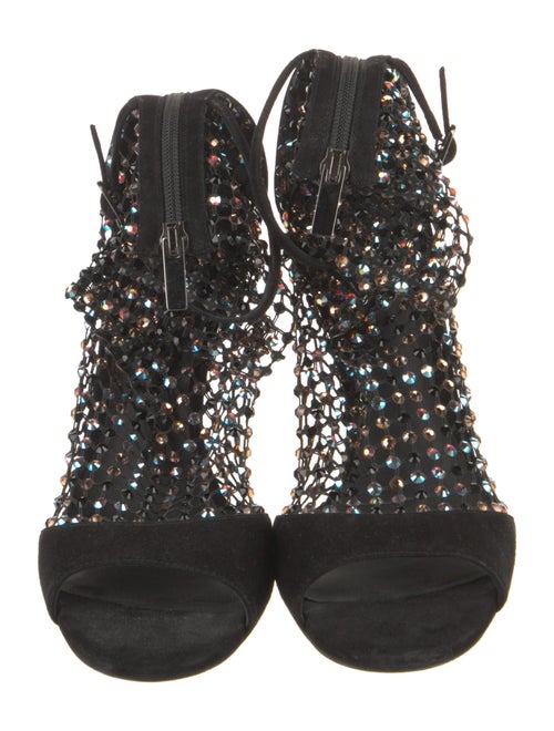 René Caovilla Suede Glitter Accents Sock Boots