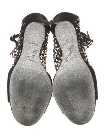 René Caovilla Suede Glitter Accents Sock Boots