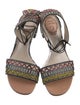 René Caovilla Leather Printed Sandals