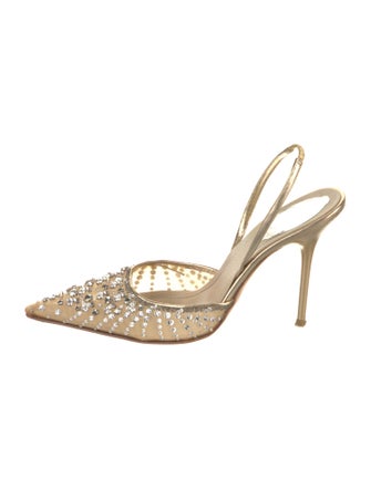 René Caovilla Mesh Mesh Accents Slingback Pumps