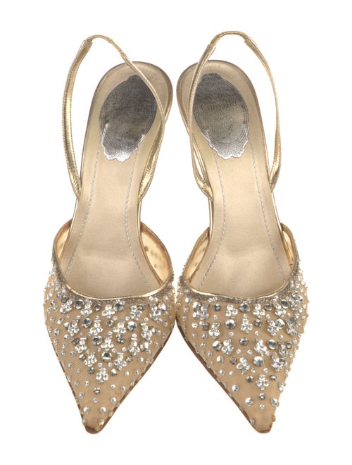 René Caovilla Mesh Mesh Accents Slingback Pumps