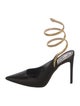 René Caovilla Satin Slingback Pumps
