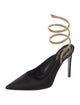 René Caovilla Satin Slingback Pumps