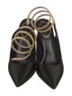 René Caovilla Satin Slingback Pumps