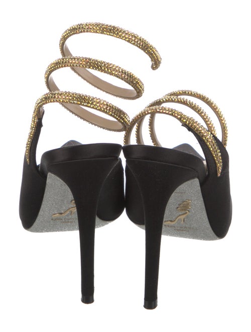 René Caovilla Satin Slingback Pumps