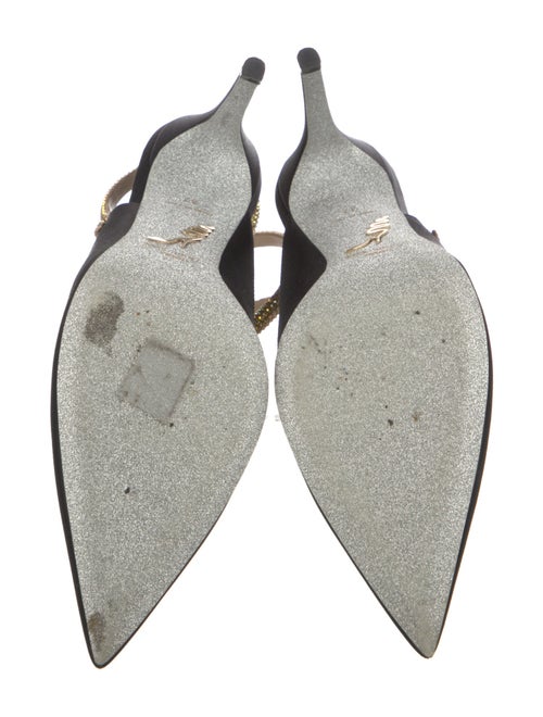 René Caovilla Satin Slingback Pumps