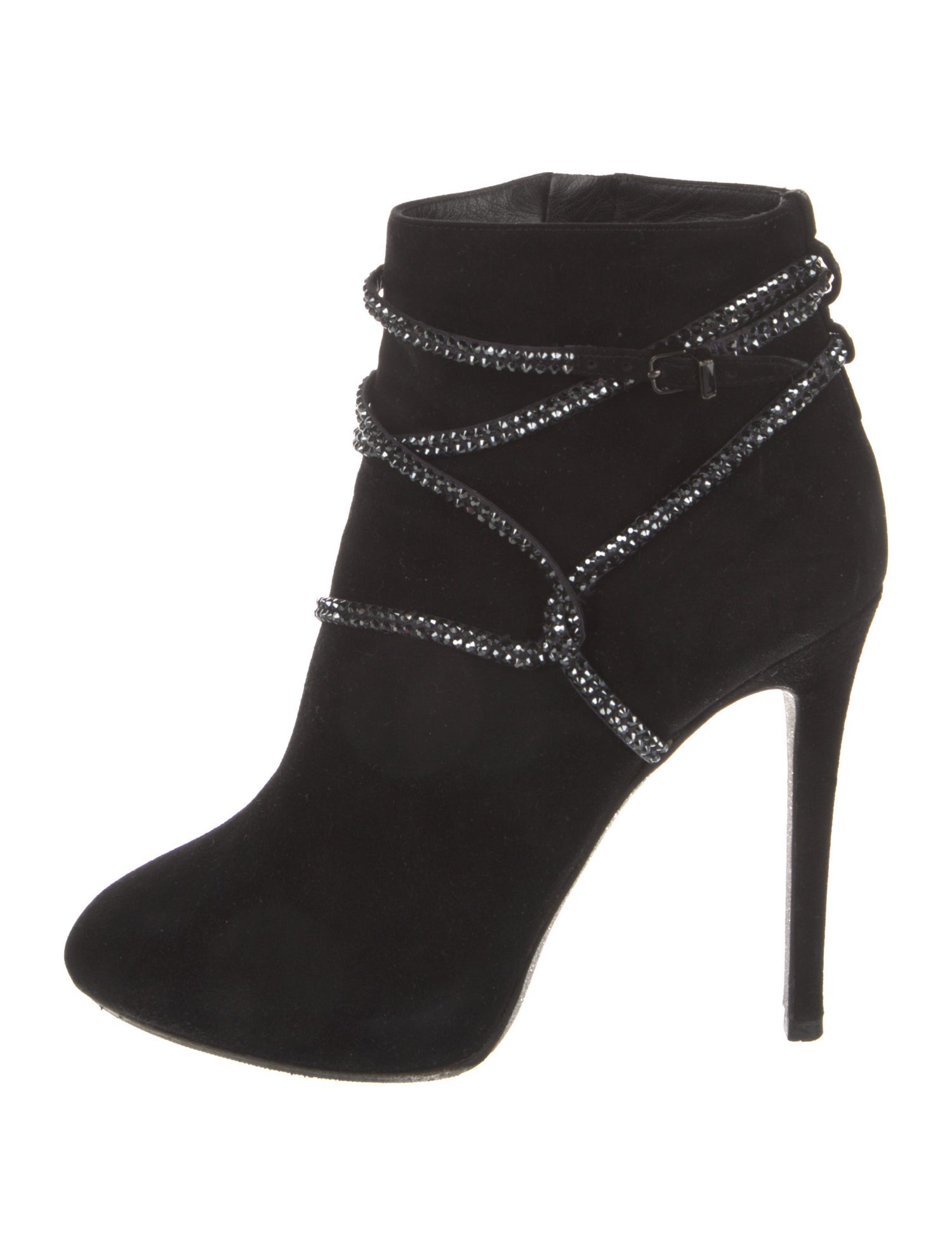 René Caovilla Suede Crystal Embellishments Boots