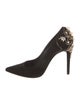 René Caovilla Suede Crystal Embellishments Pumps