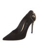 René Caovilla Suede Crystal Embellishments Pumps