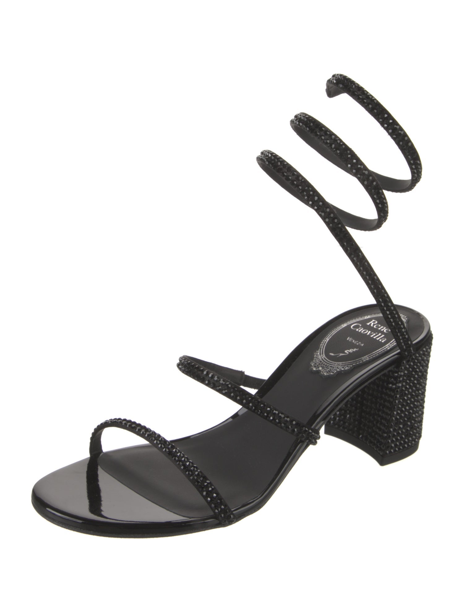 René Caovilla Leather Crystal Embellishments Gladiator Sandals w/ Tags