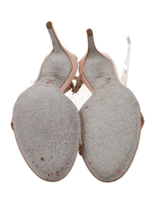 René Caovilla Leather Crystal Embellishments Sandals