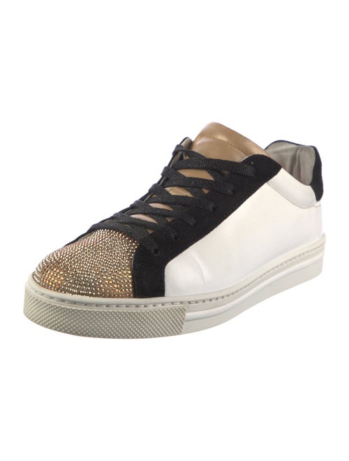 René Caovilla Leather Colorblock Pattern Sneakers