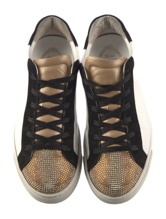 René Caovilla Leather Colorblock Pattern Sneakers