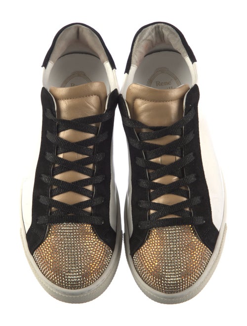 René Caovilla Leather Colorblock Pattern Sneakers