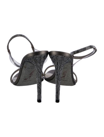 René Caovilla Crystal Crystal Embellishments Slingback Sandals
