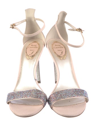 René Caovilla Leather Colorblock Pattern Sandals