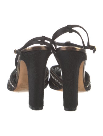 René Caovilla Satin Slingback Pumps