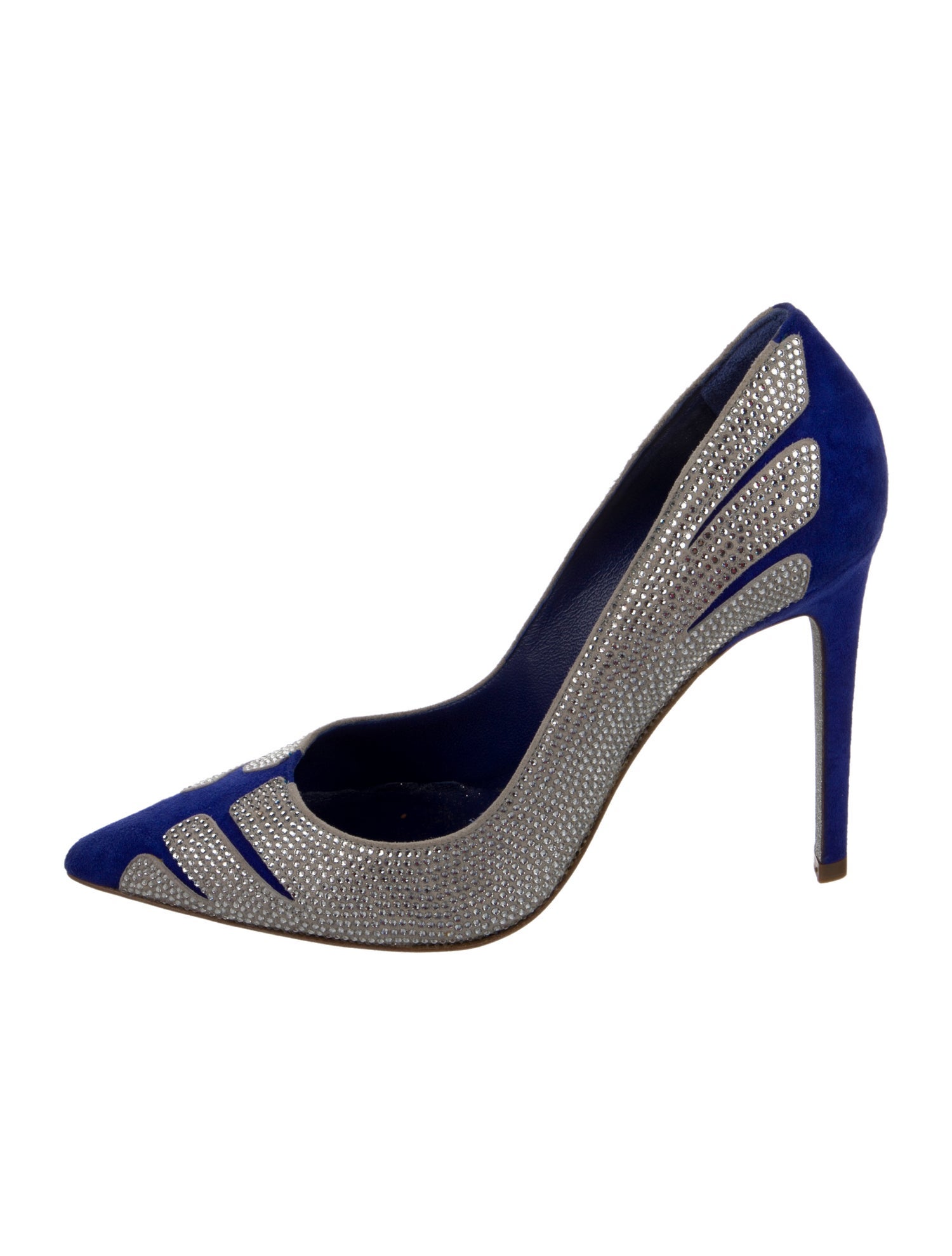 René Caovilla Suede Patterned Pumps