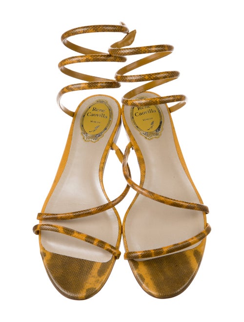 René Caovilla Leather Slingback Sandals