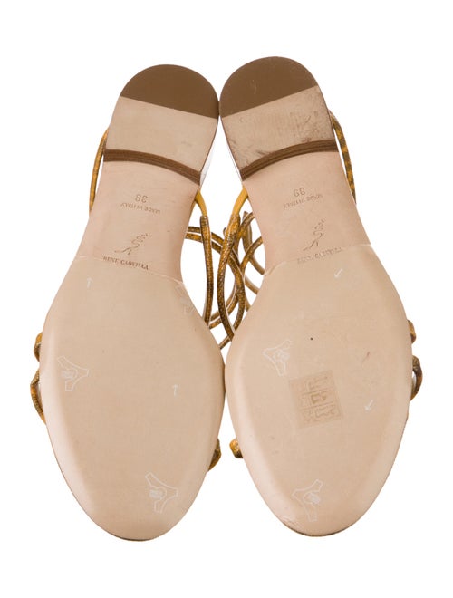 René Caovilla Leather Slingback Sandals