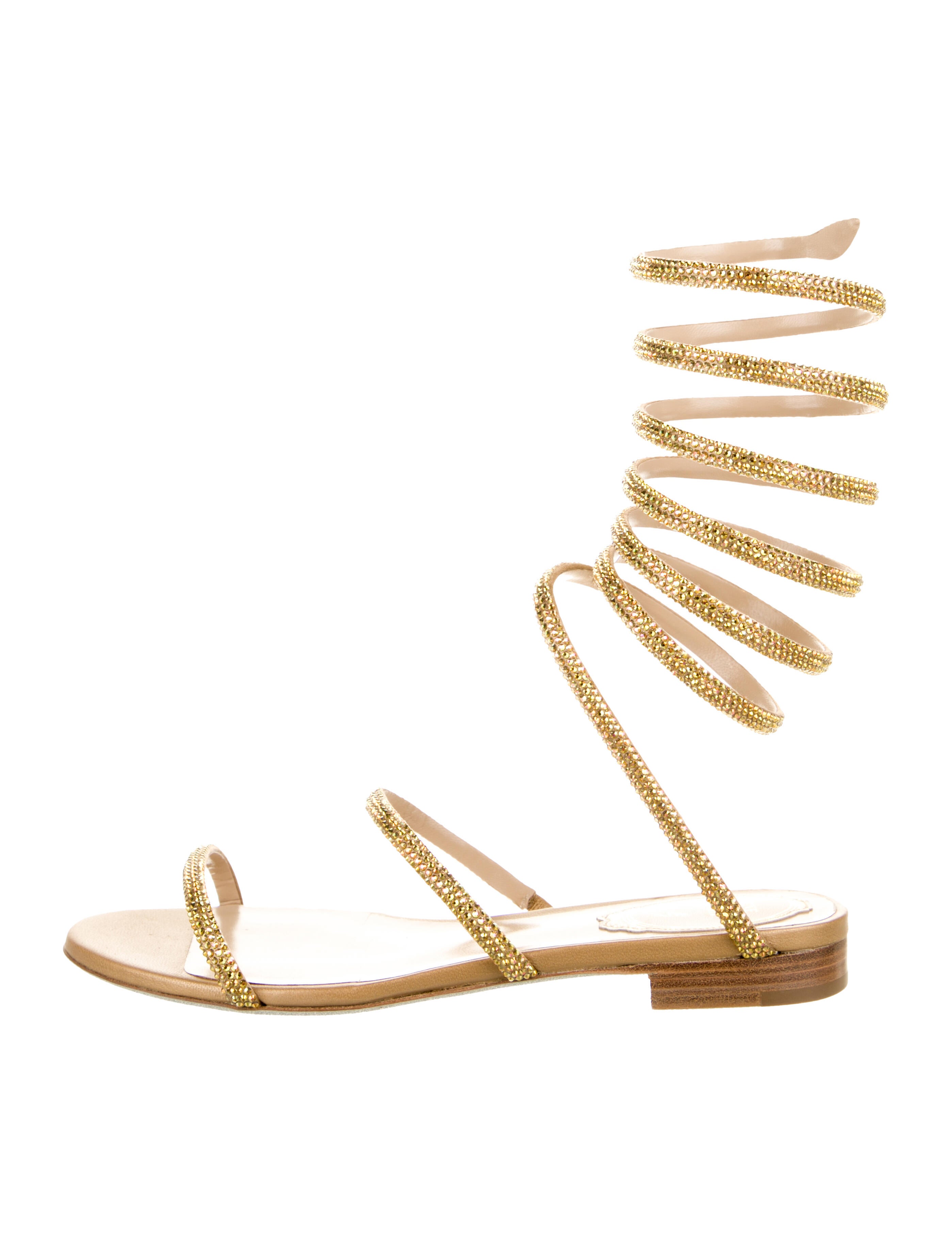 René Caovilla Leather Gladiator Sandals