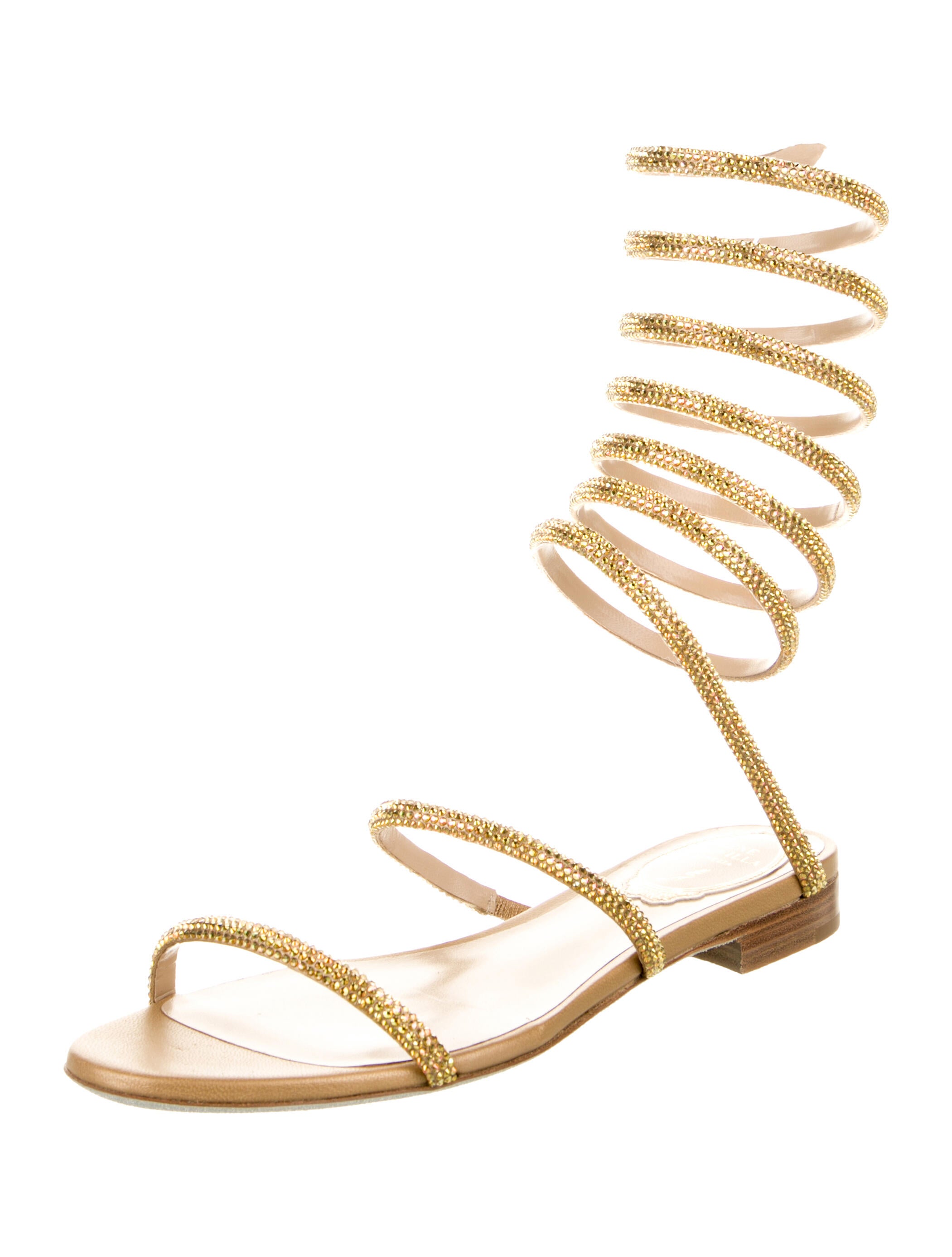 René Caovilla Leather Gladiator Sandals