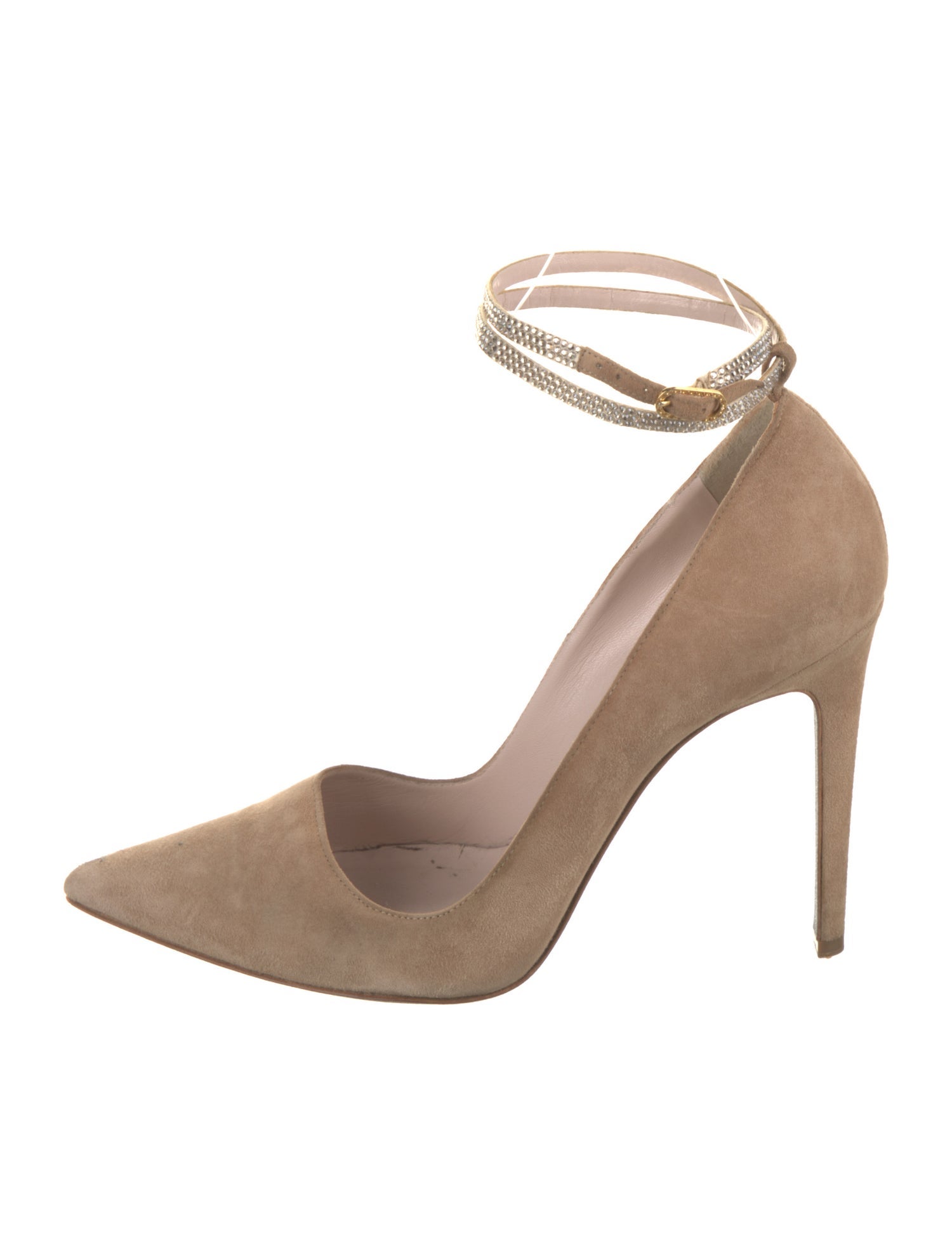 René Caovilla Suede D'Orsay Pumps