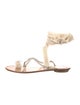 René Caovilla Faux Pearl Accents Crystal Embellishments Gladiator Sandals