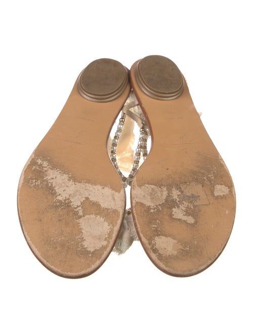 René Caovilla Faux Pearl Accents Crystal Embellishments Gladiator Sandals