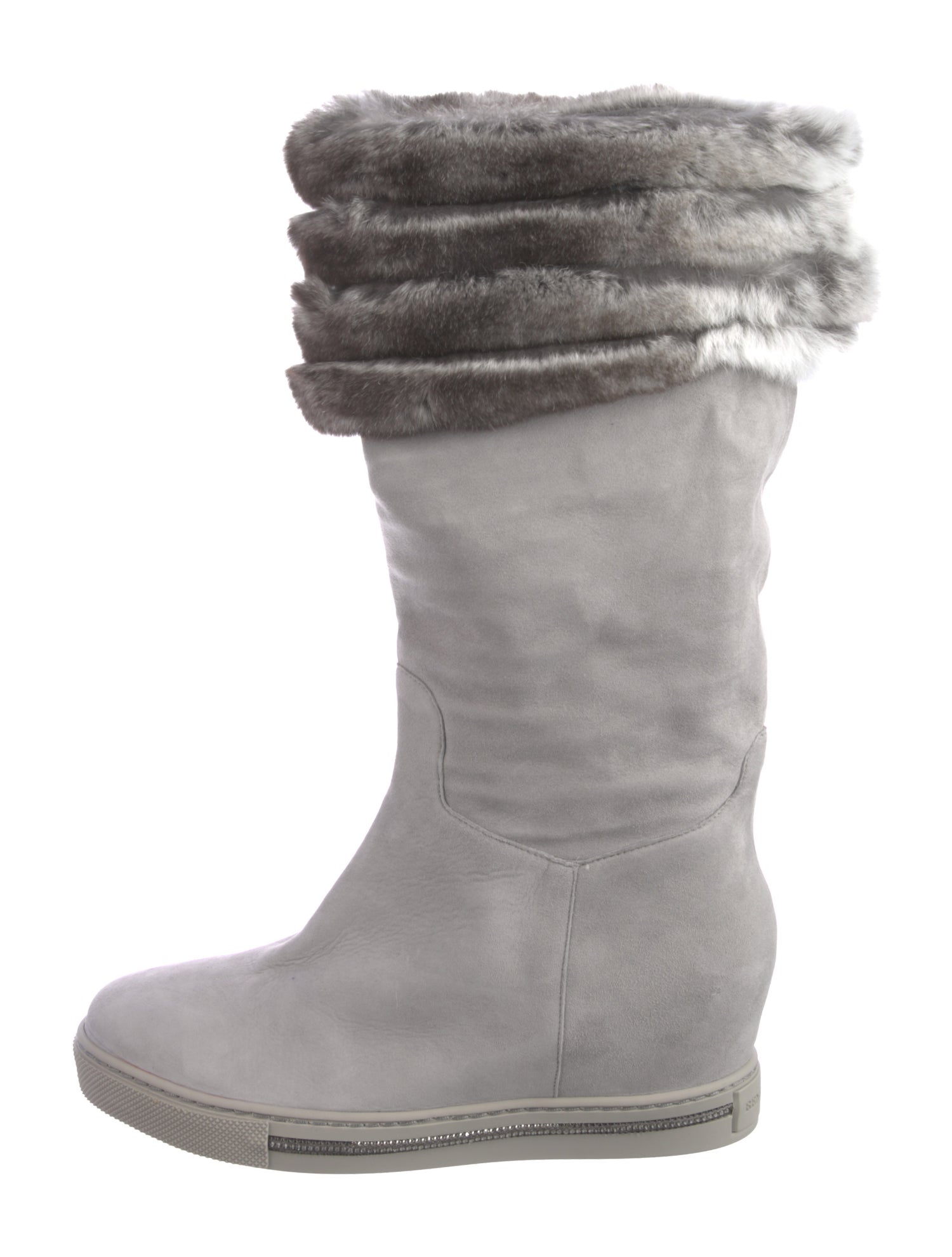 René Caovilla Suede Crystal Embellishments Boots