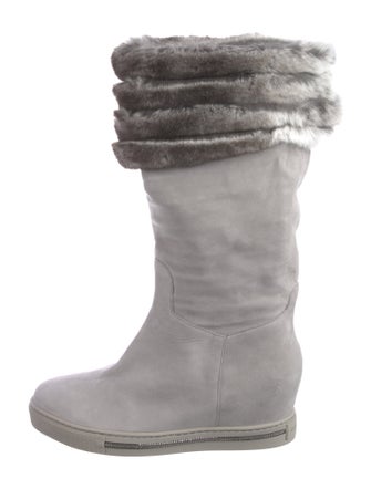 René Caovilla Suede Crystal Embellishments Boots