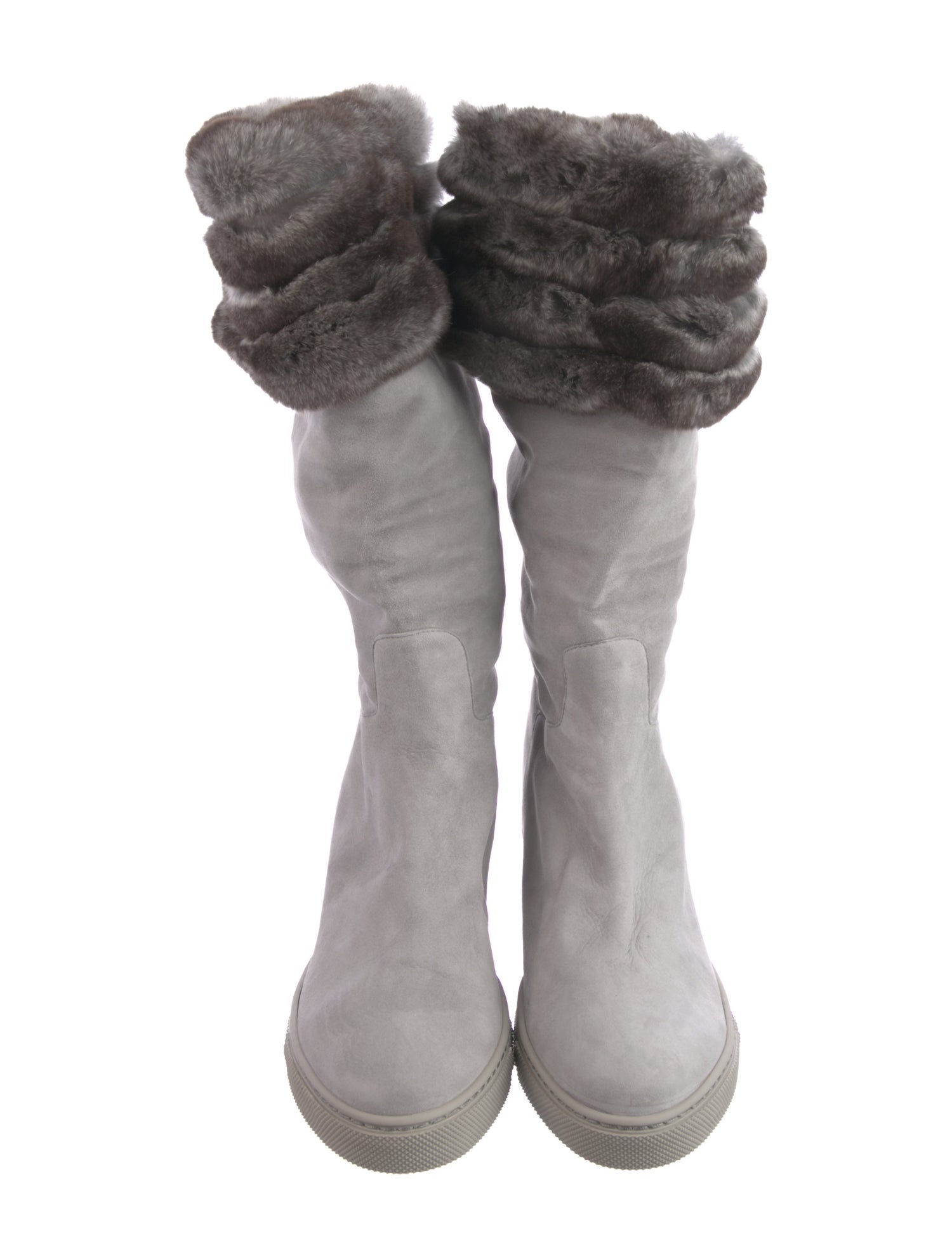 René Caovilla Suede Crystal Embellishments Boots