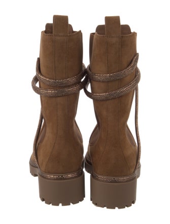 René Caovilla Suede Crystal Embellishments Chelsea Boots w/ Tags