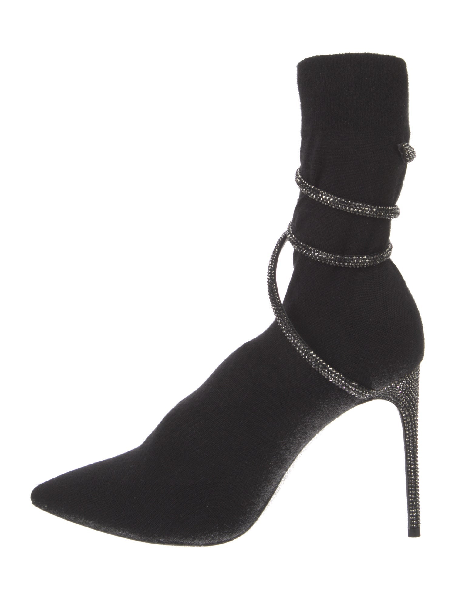 René Caovilla Crystal Embellishments Sock Boots