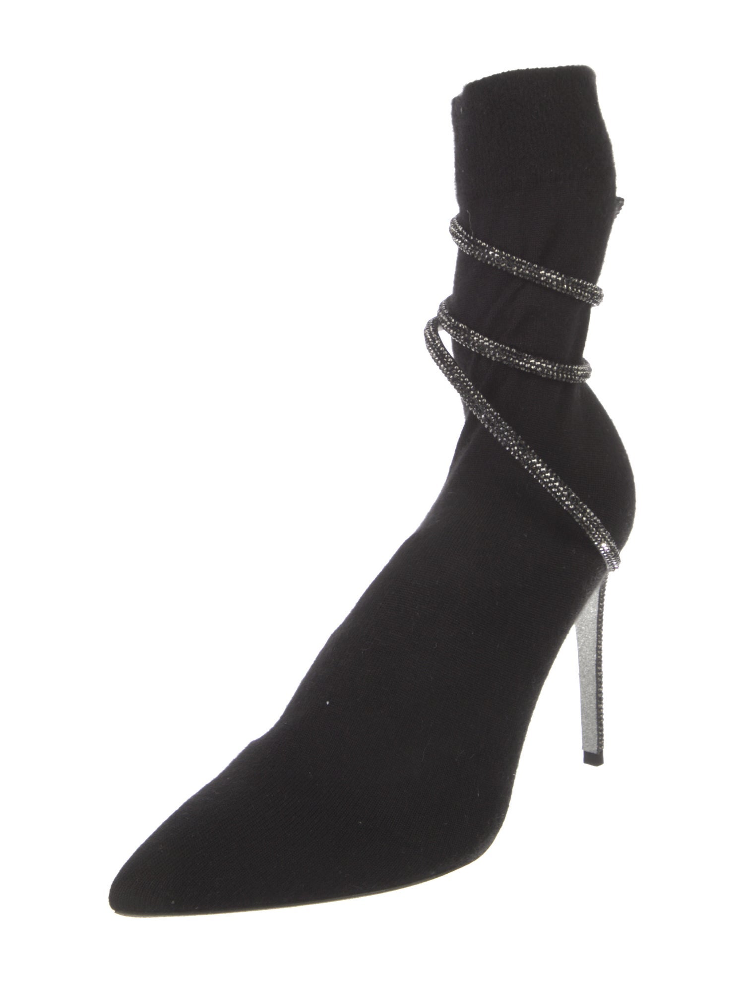 René Caovilla Crystal Embellishments Sock Boots