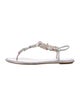 René Caovilla Leather T-Strap Sandals
